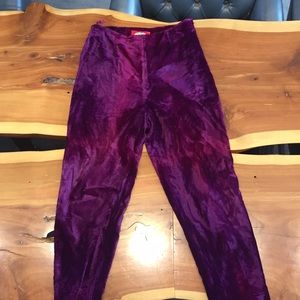 High Waisted Purple Velvet Pants